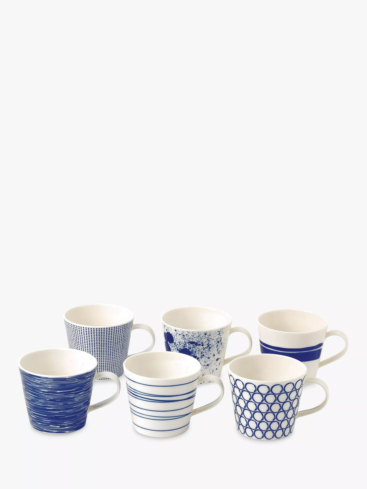 Royal Doulton Pacific porcelain mugs set of 6 blue 400ml (British brand)