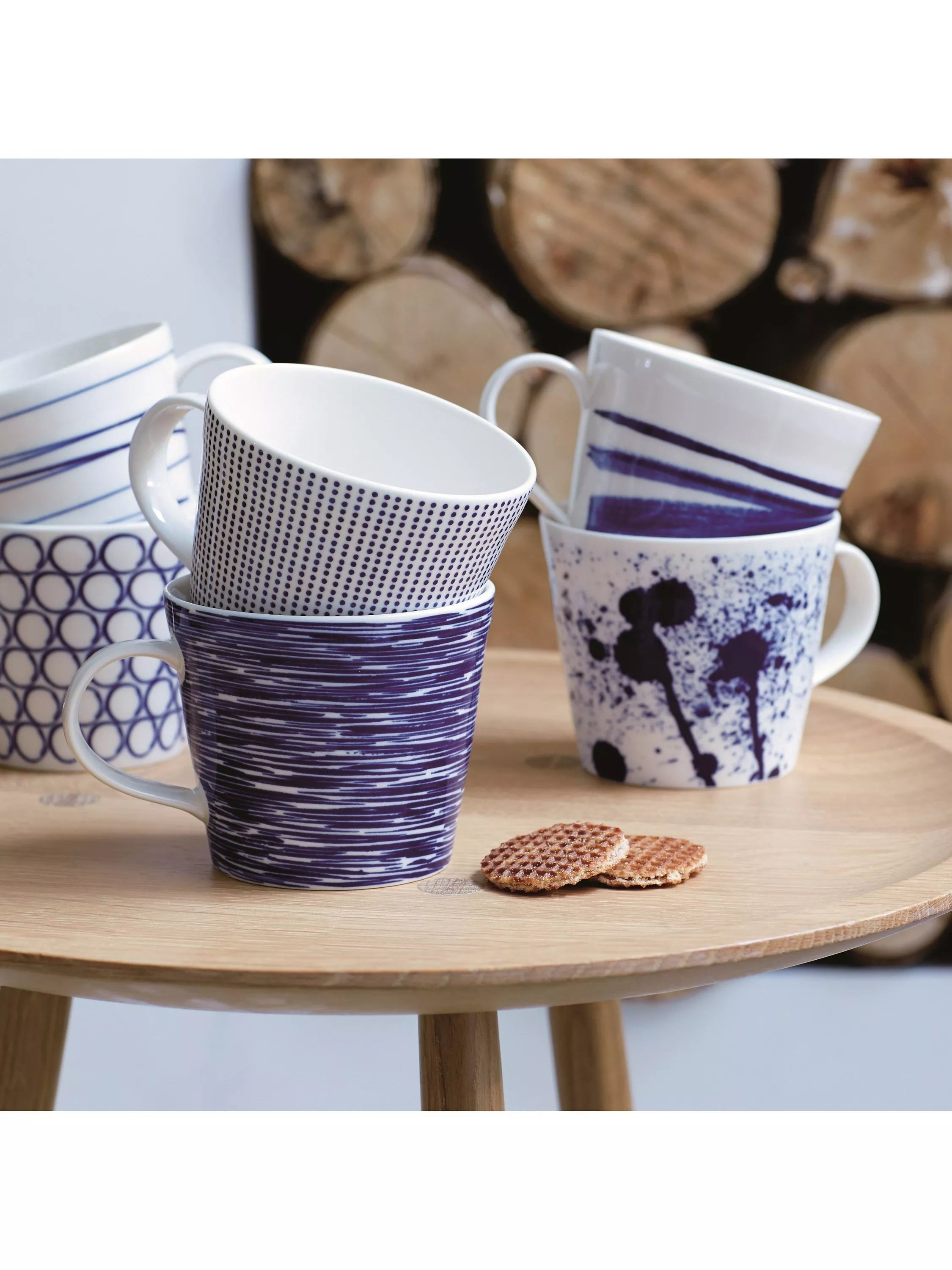 Royal Doulton Pacific porcelain mugs set of 6 blue 400ml (British brand)