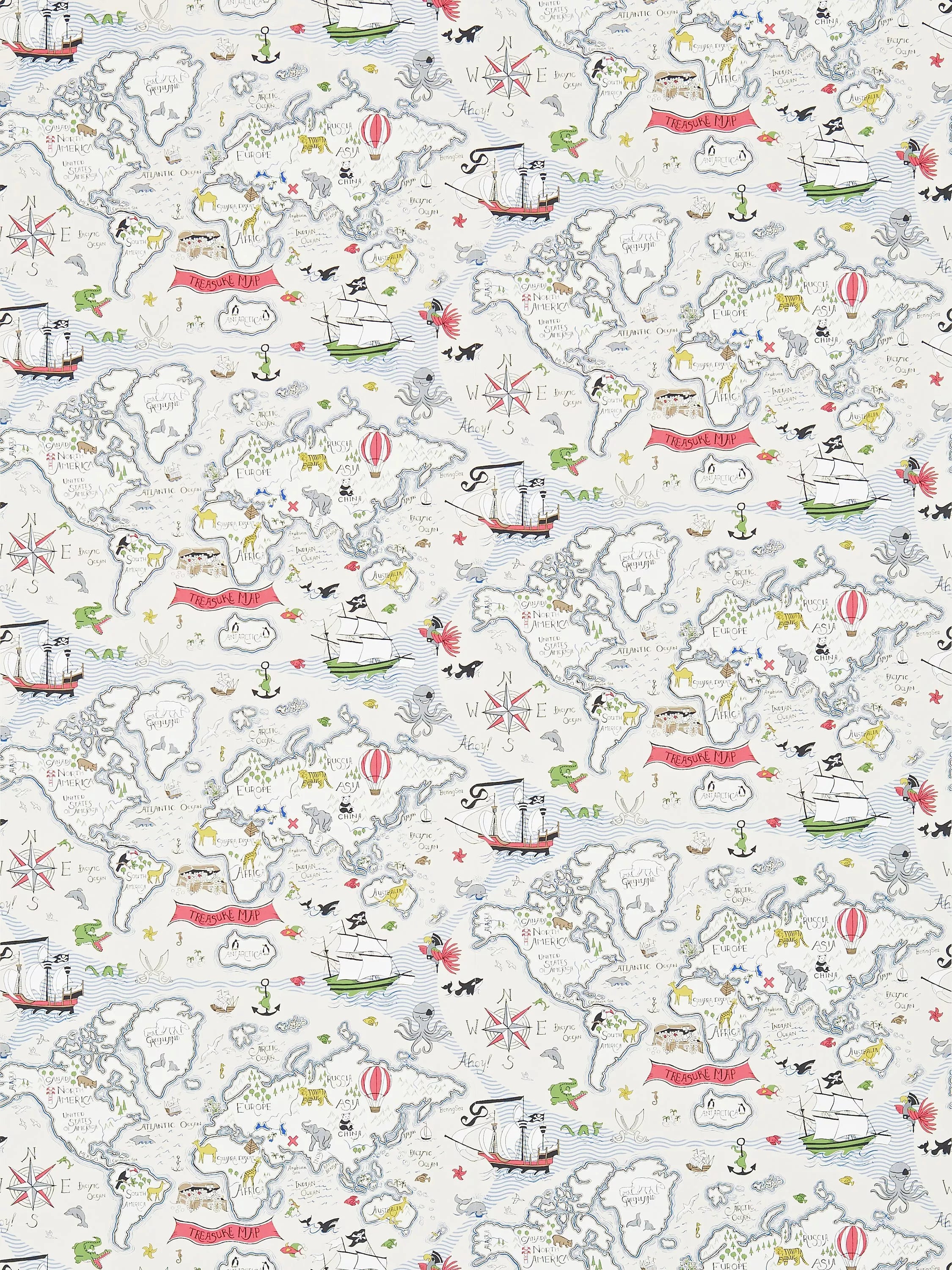 Sanderson treasure map wallpaper (British brand)