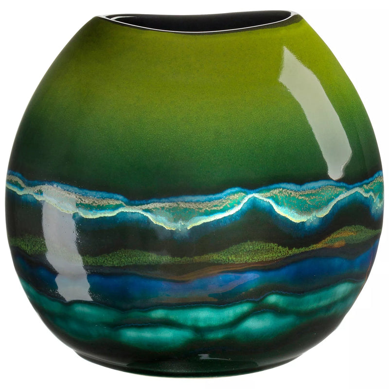 Poole Pottery Purse Vase Green 20cm, imported from the UK