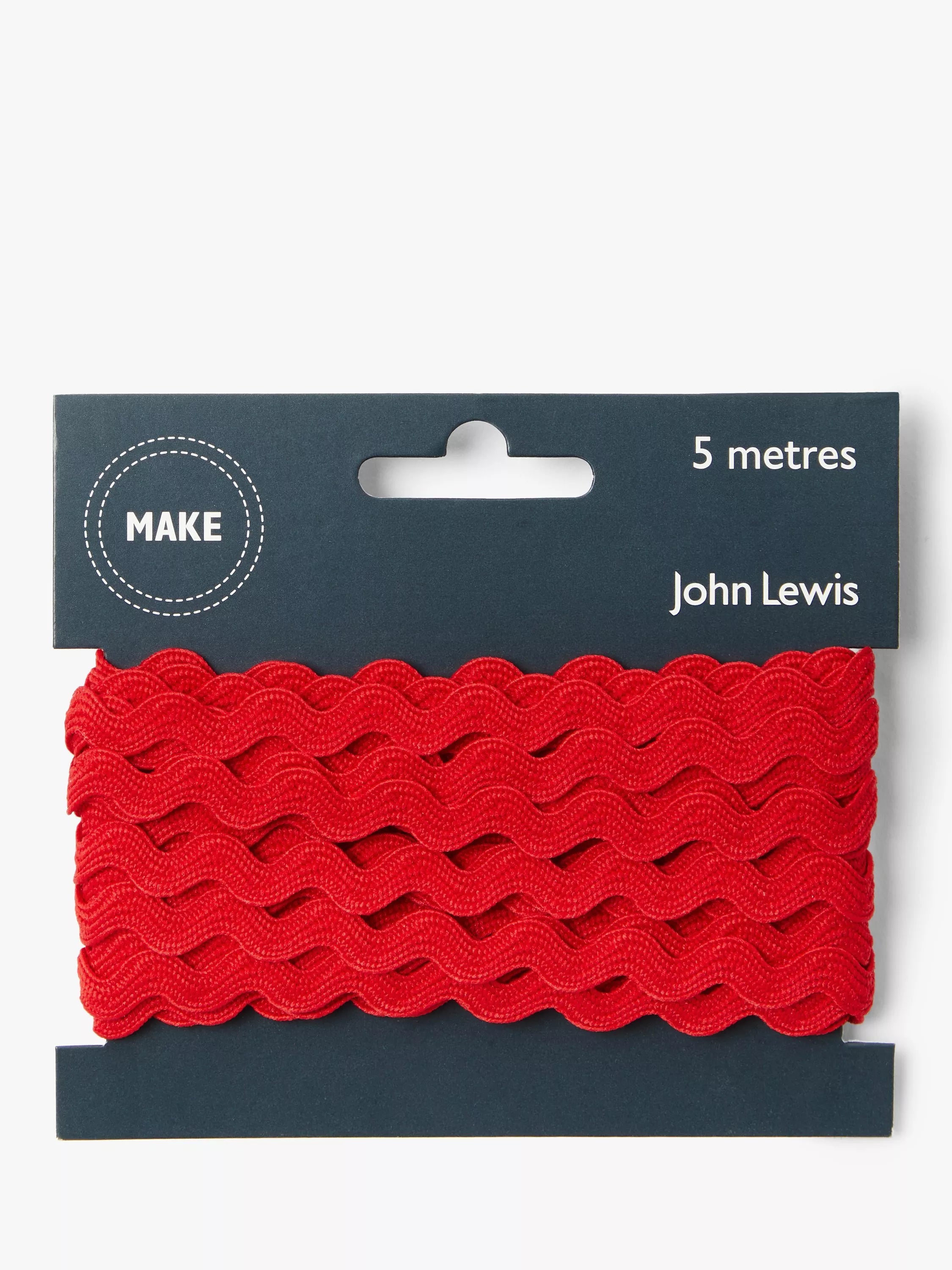 John Lewis 6mm Ric Rac trim red 5m - British product