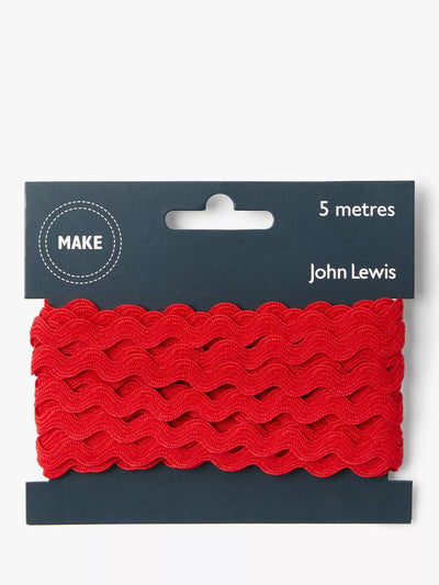 John Lewis John Lewis 6mm Ric Rac Trim Red 5m- Buy online at McGrocer