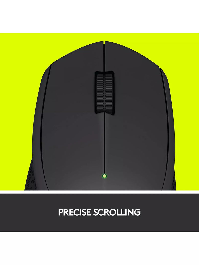 Logitech wireless computer mouse in black, UK version