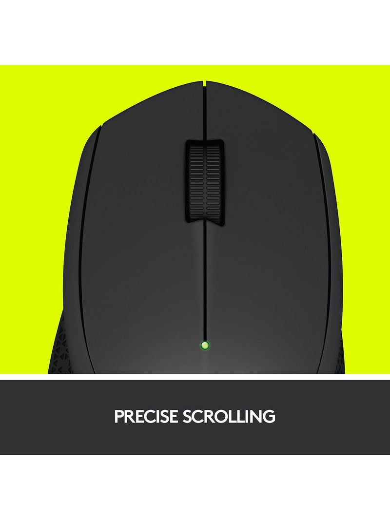 Logitech wireless computer mouse in black, UK version