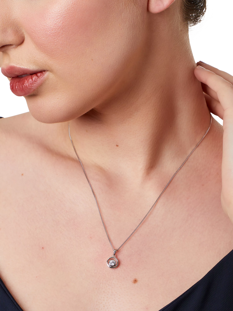 Jools by Jenny Brown cubic zirconia swirl pendant silver (British brand)