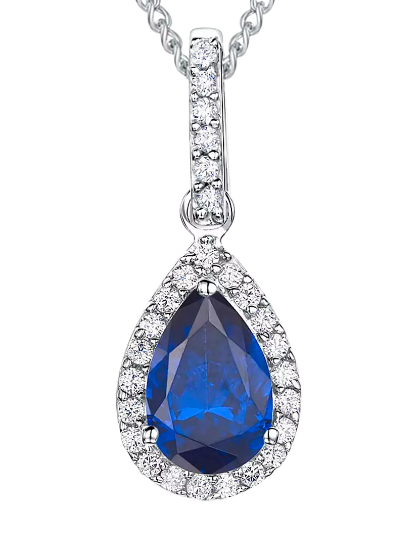 Jools by Jenny Brown sterling silver cubic zirconia teardrop pendant - British product