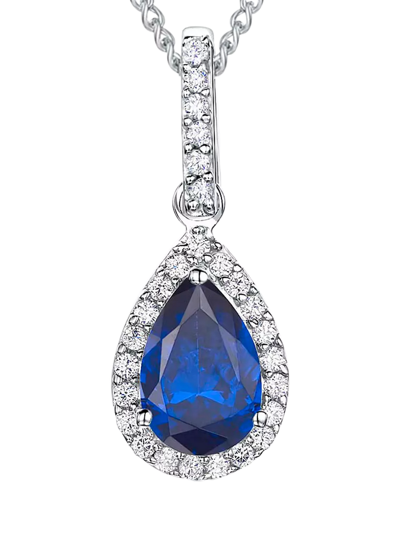 Jools by Jenny Brown sterling silver cubic zirconia teardrop pendant - British product