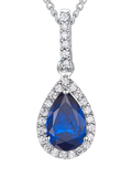 Jools by Jenny Brown sterling silver cubic zirconia teardrop pendant - British product