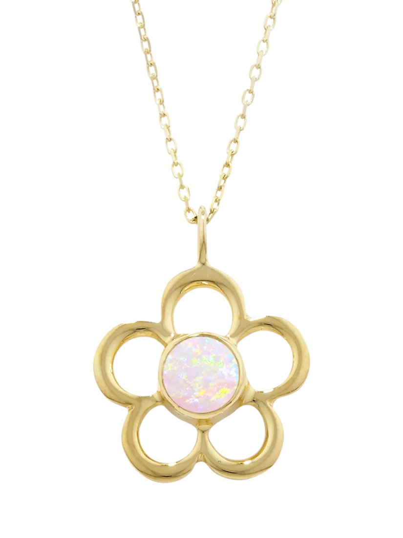 E.W Adams 9ct gold blossom pendant necklace, imported from the UK