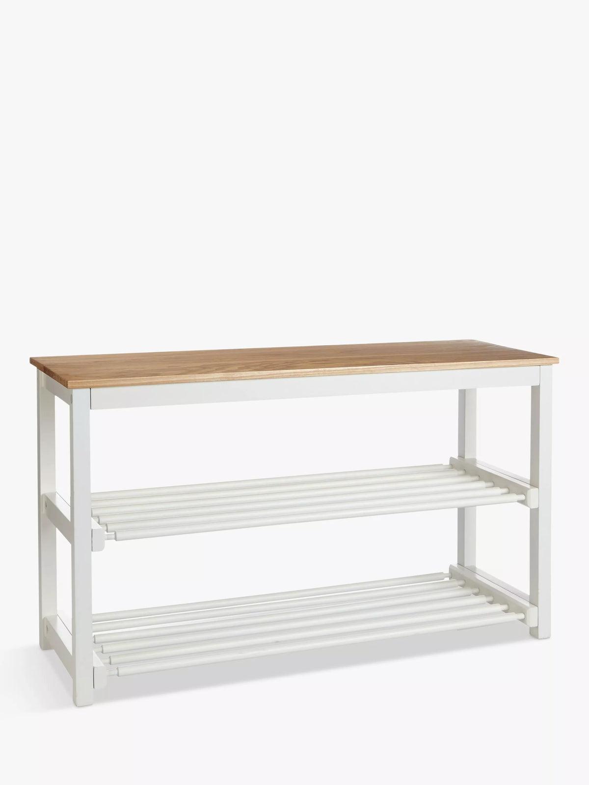 John Lewis Modern Country 3 Tier Shoe Rack, Lily White