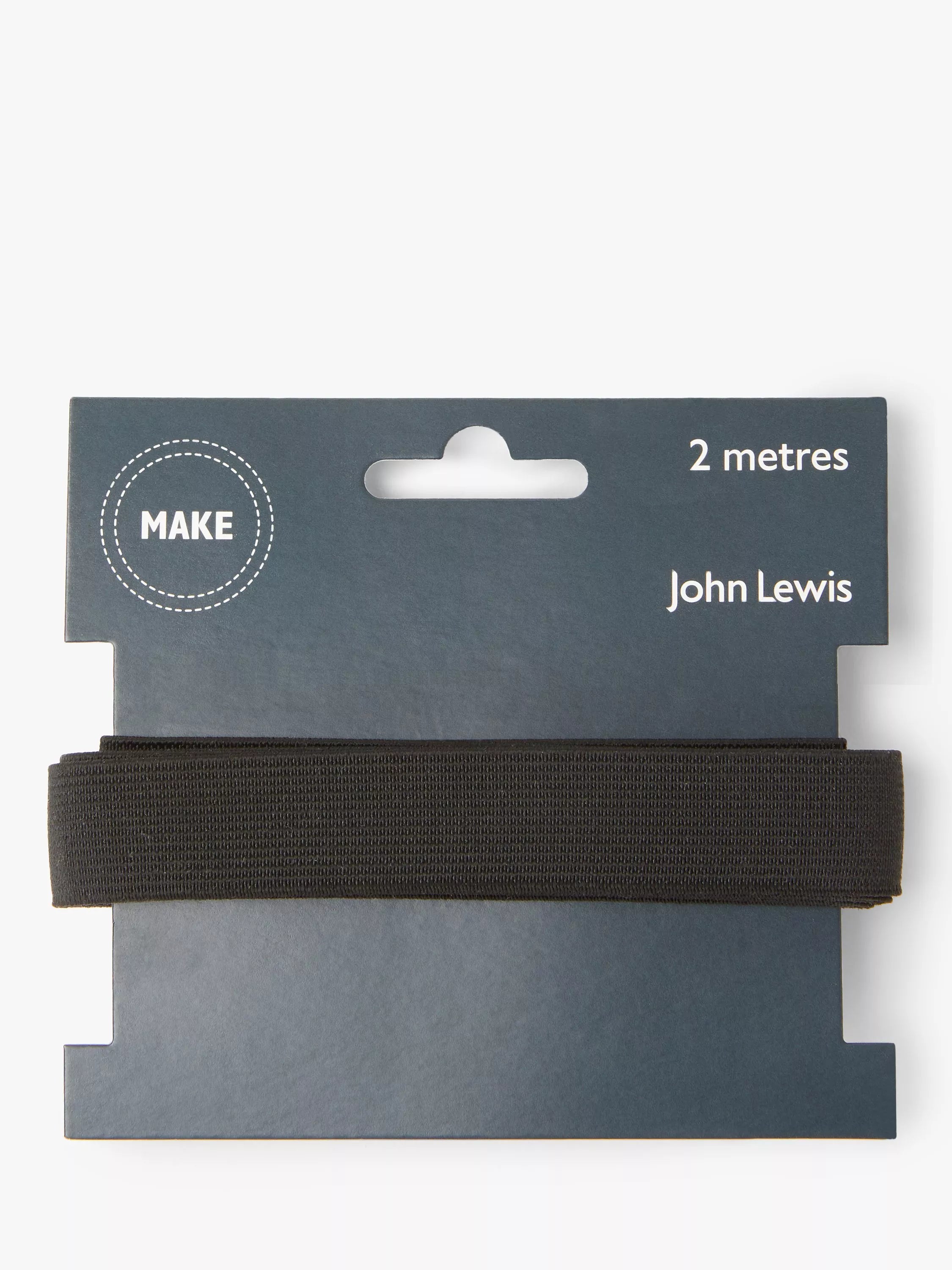 John Lewis woven elastic black 19mm 2m (British brand)