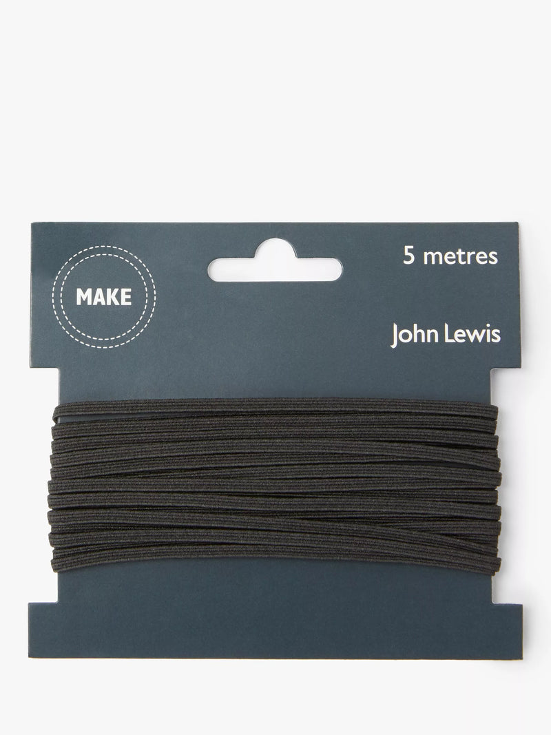 John Lewis Elastic, 3mm, Black