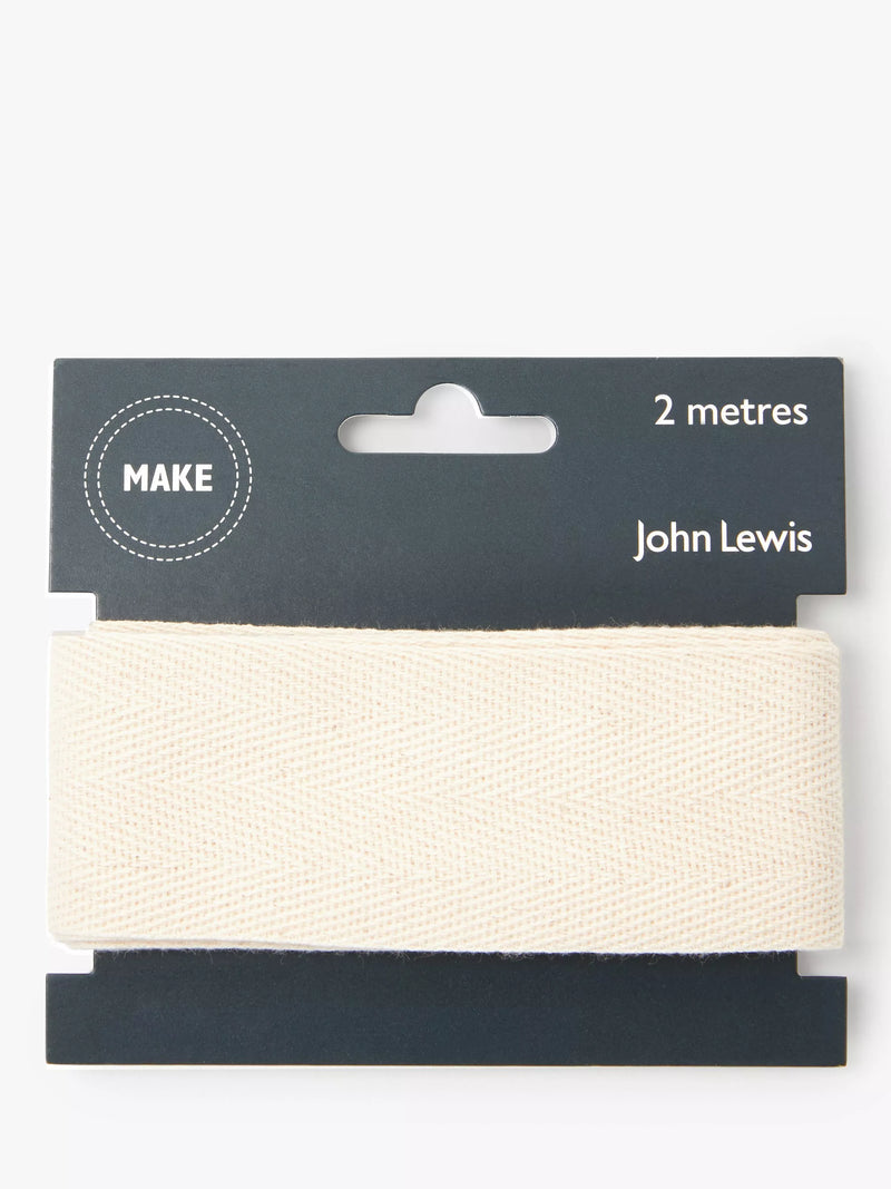 John Lewis Herringbone Dressmaking Tape, 38mm x 2m