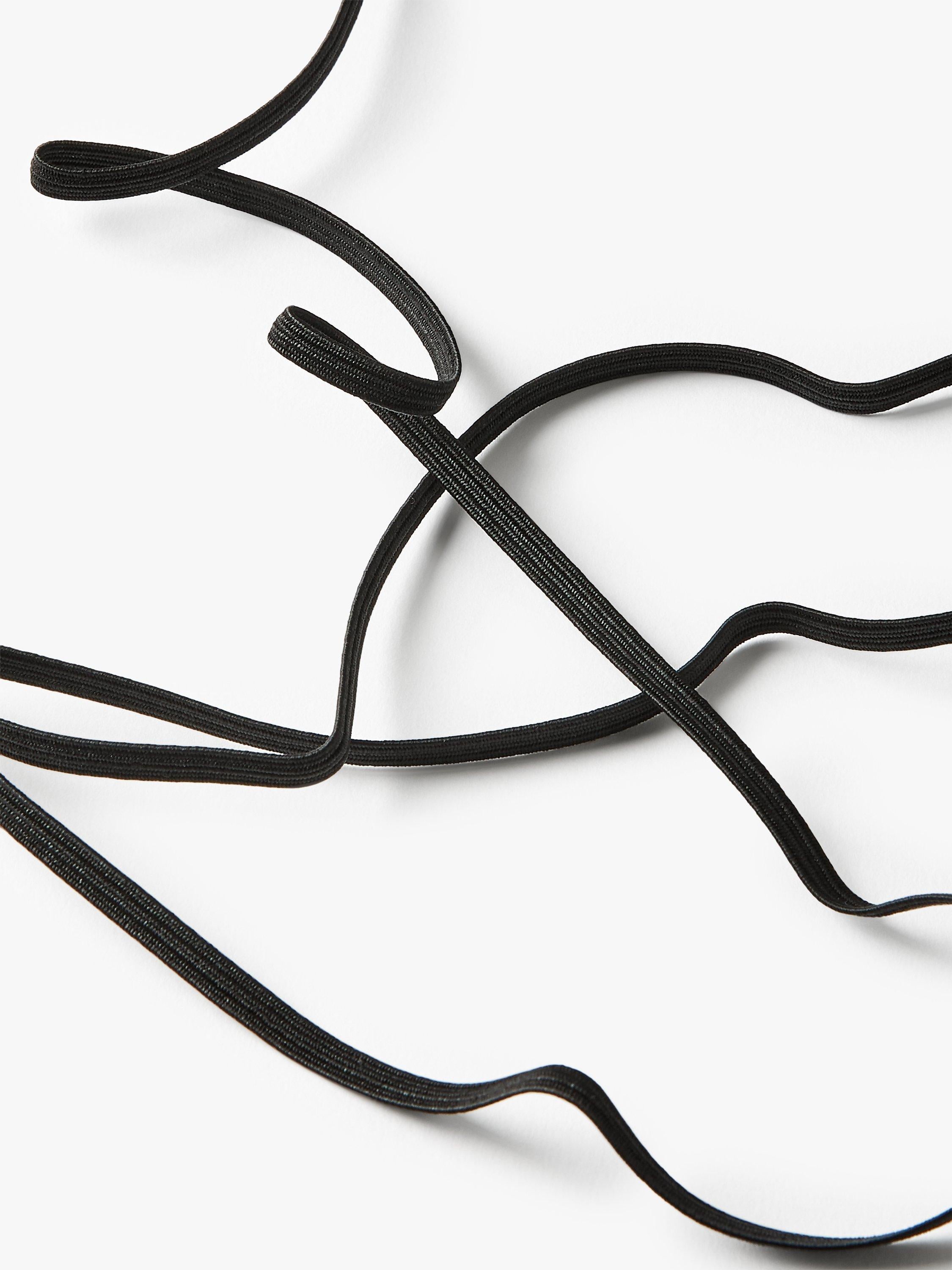 John Lewis black elastic 4mm 3 metres, imported from the UK
