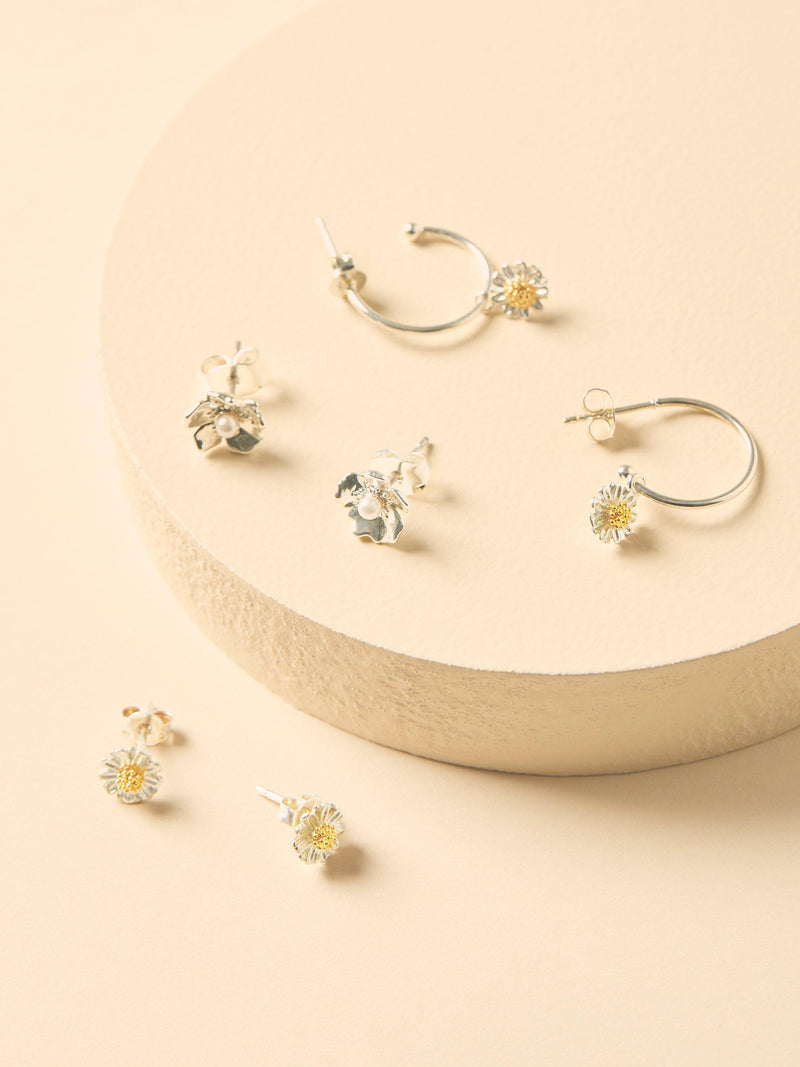 Estella Bartlett Mini Wildflower silver-plated earrings - British product