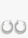 Nina B silver double hoop earrings 2cm, imported from the UK
