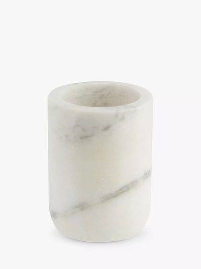 John Lewis White Marble Handcrafted Bathroom Tumbler- Buy online at McGrocer