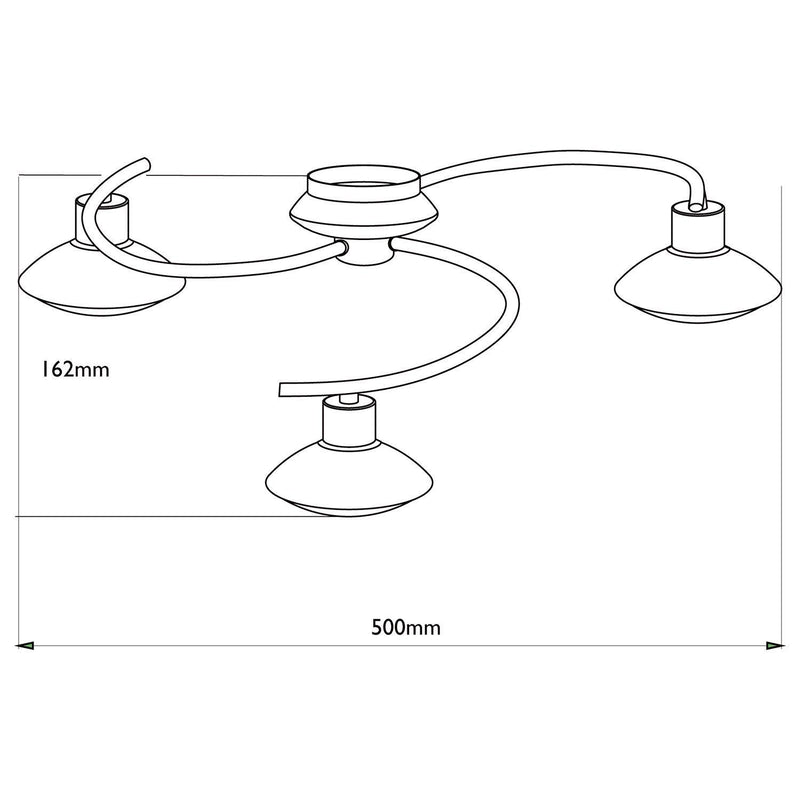 John Lewis Tameo semi flush ceiling light chrome 50cm, UK version