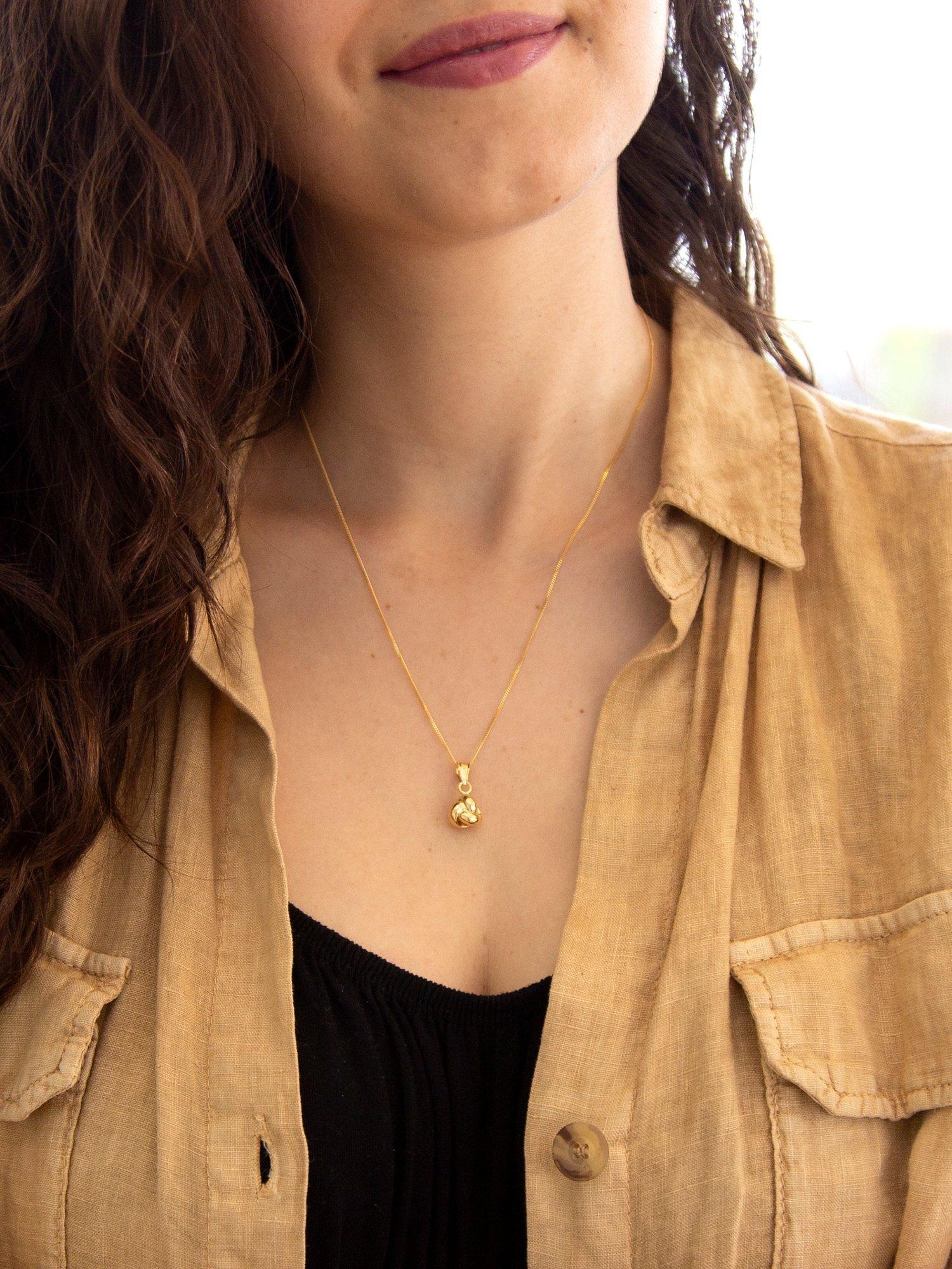 IBB 9ct gold knot pendant necklace 46cm - British product