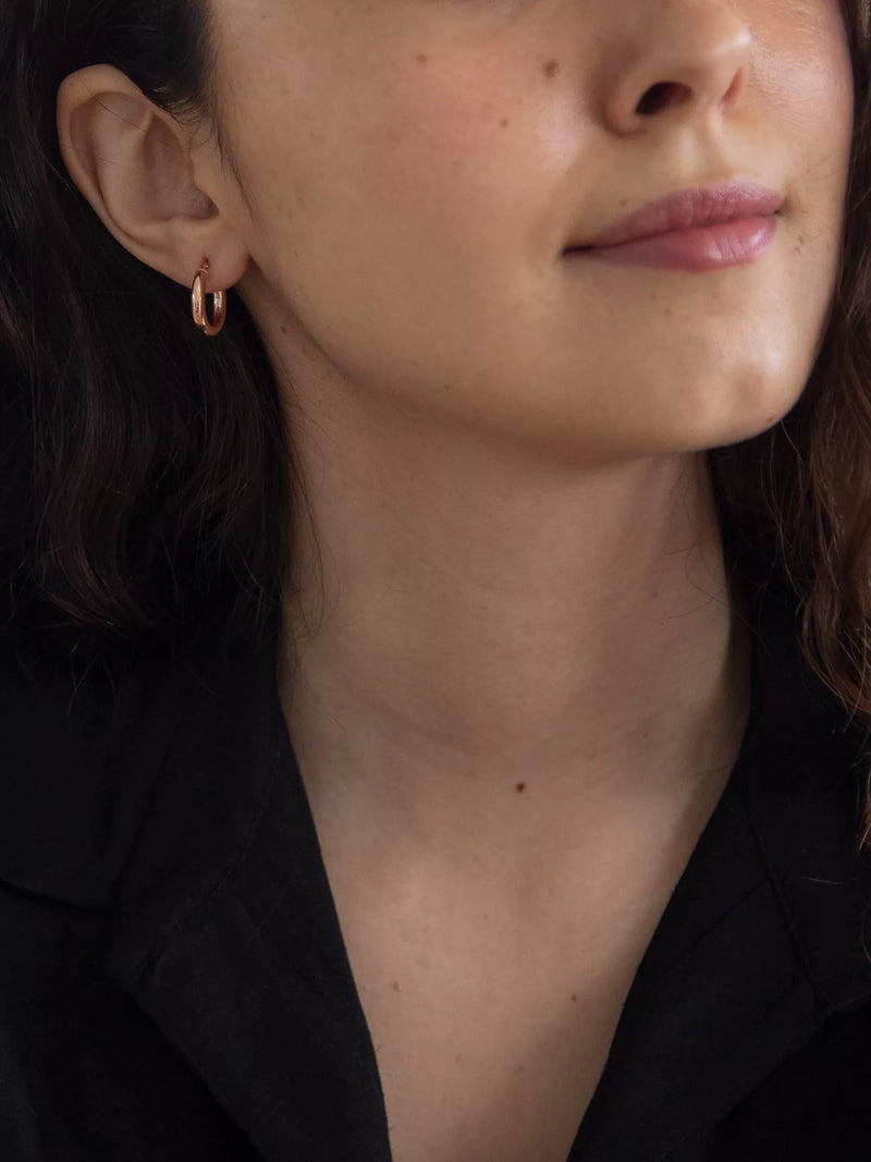 IBB 9ct rose gold creole earrings, UK version