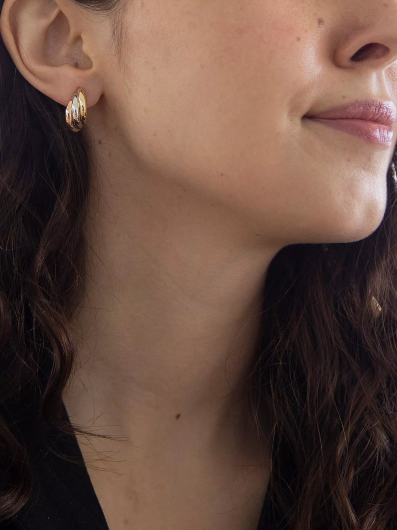 IBB three colour Russian stud earrings 9ct gold (British brand)