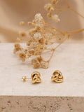 IBB 9ct gold knot stud earrings 8mm, UK version