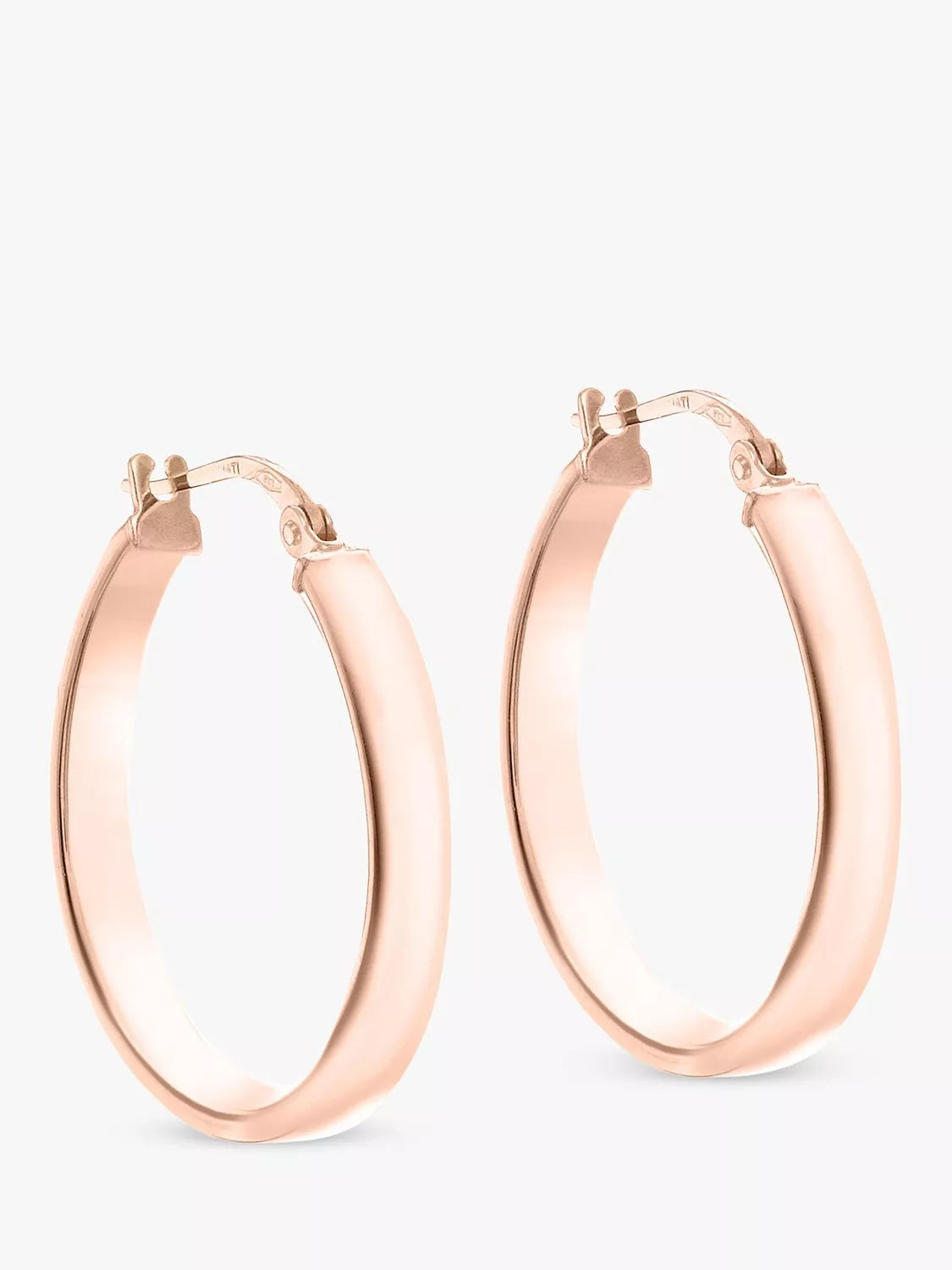 IBB 9ct rose gold hoop earrings, UK version