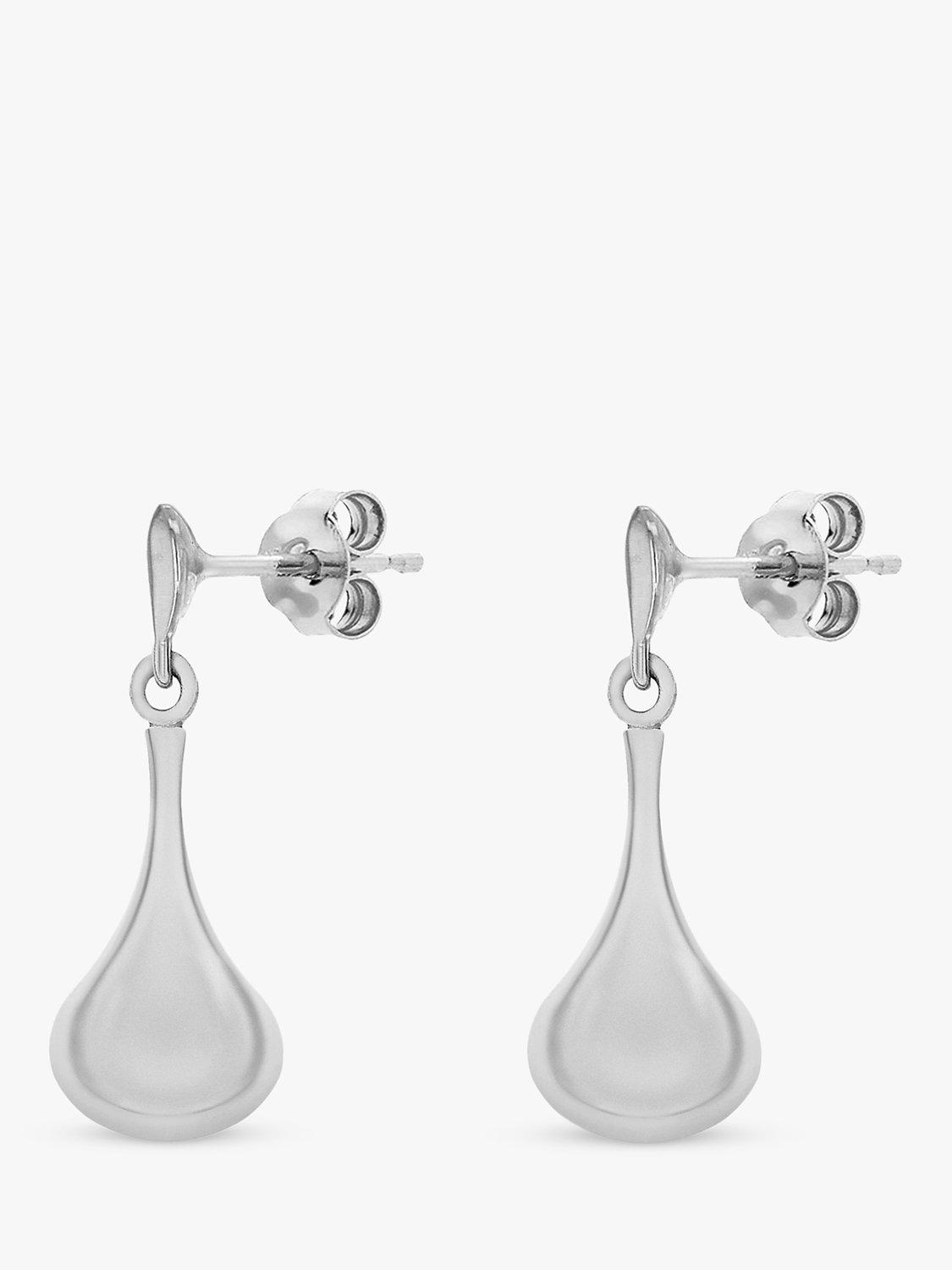 IBB bell drop earrings 9ct white gold, imported from the UK