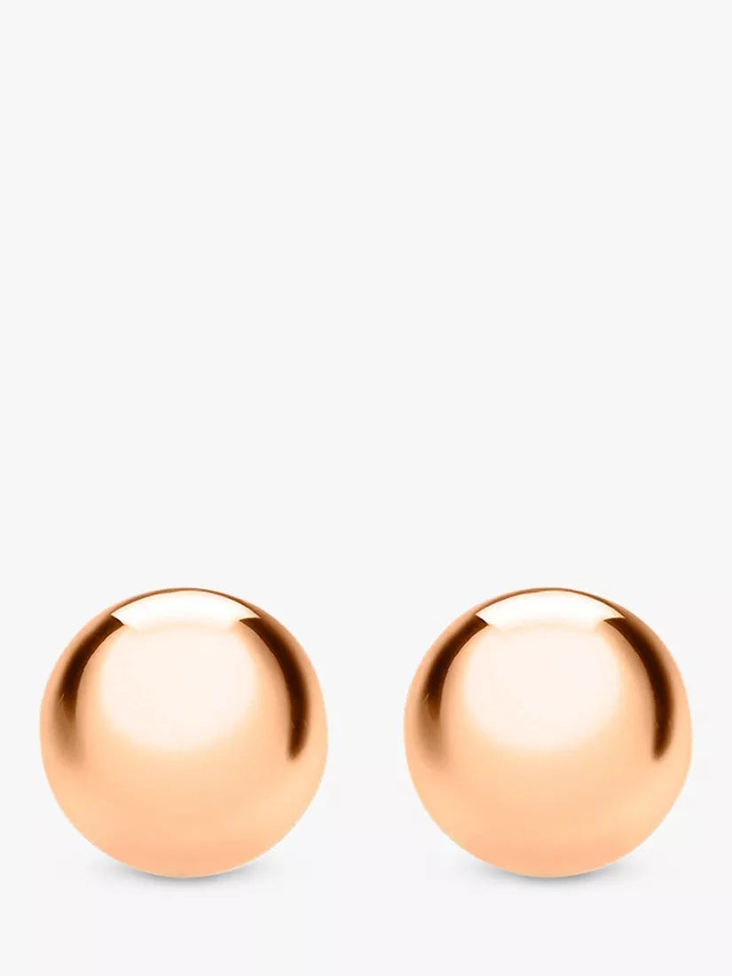 IBB rose gold ball stud earrings 6mm, imported from the UK