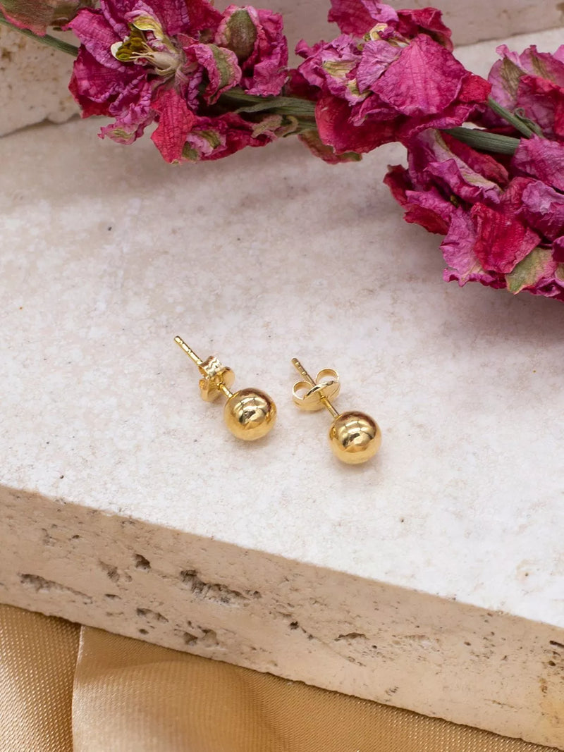 IBB 18ct gold ball stud earrings (British brand)