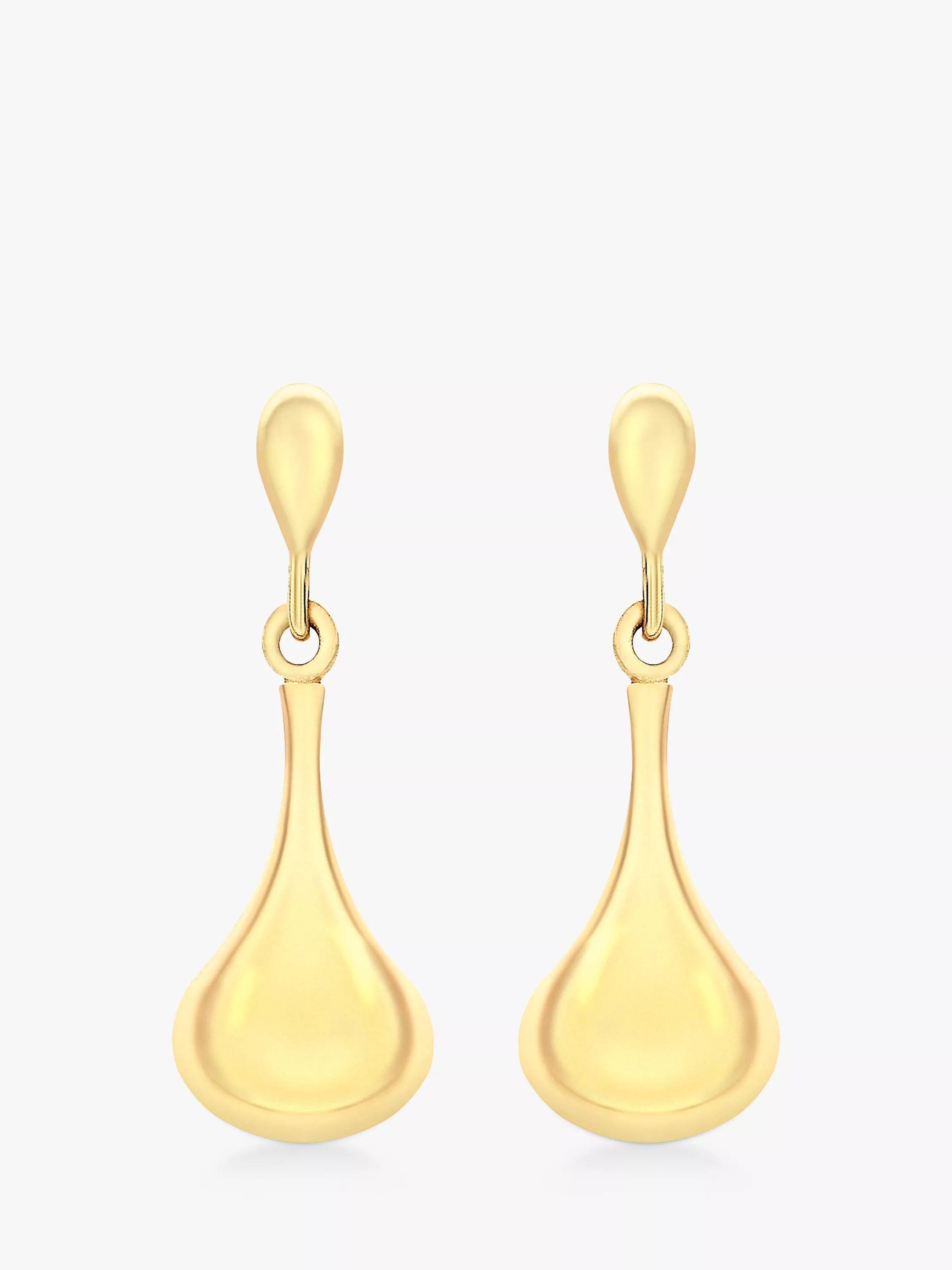 IBB 9ct gold bell drop earrings 22mm - British product