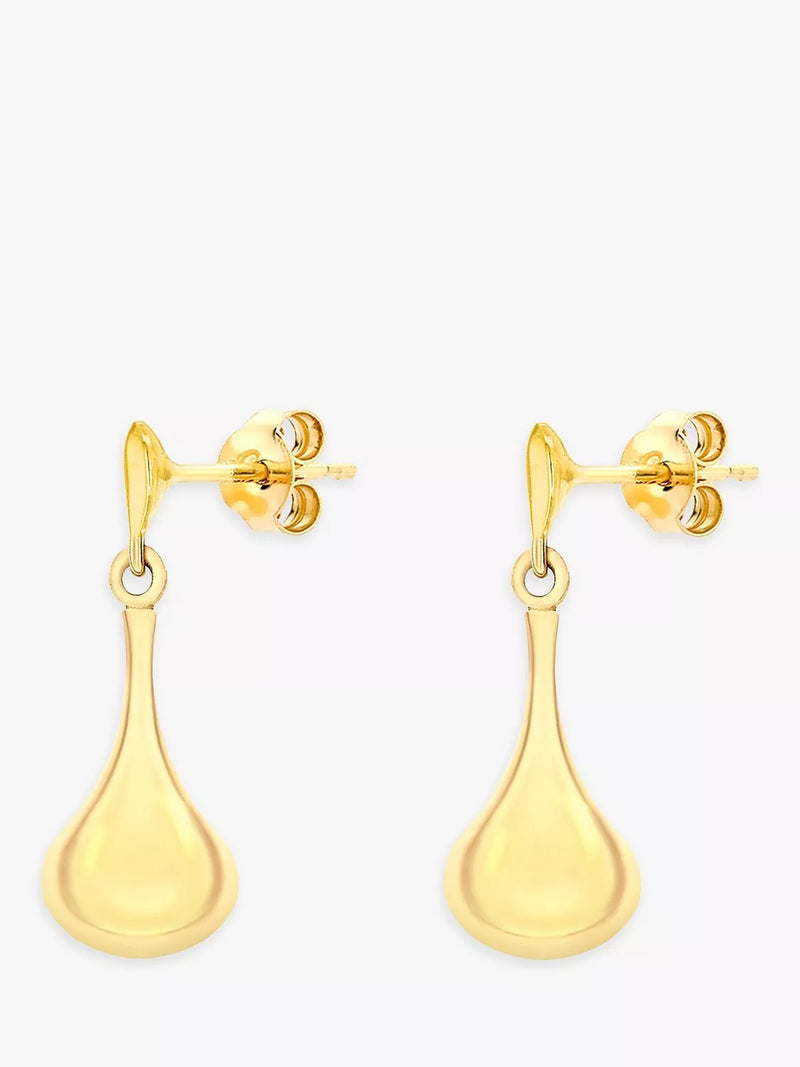 IBB 9ct gold bell drop earrings 22mm - British product