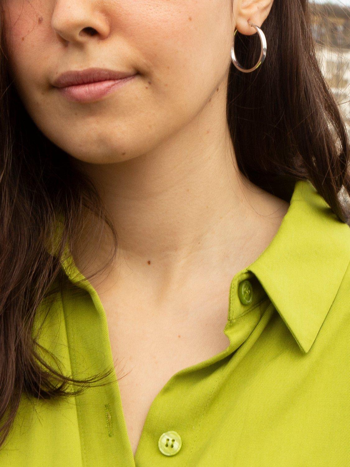 IBB 9ct white gold hoop earrings 3cm (British brand)