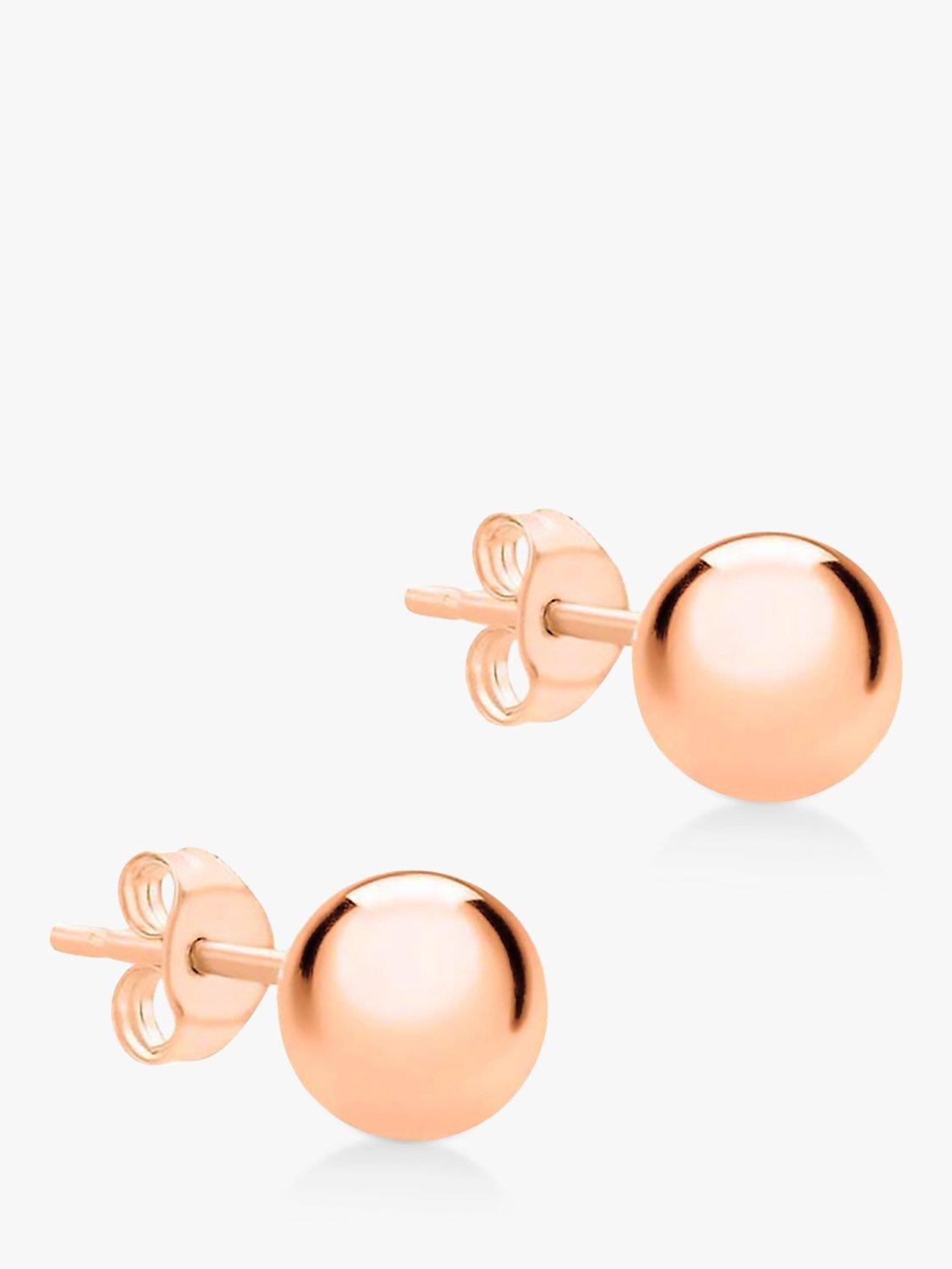 IBB gold ball stud earrings 5mm rose gold, UK version