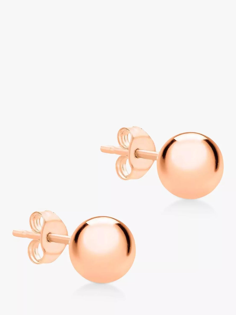 IBB gold ball stud earrings 5mm rose gold, UK version