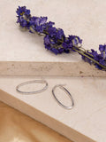 IBB 9ct white gold oval creole earrings - British product