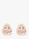 IBB 9ct rose gold knot stud earrings - British product