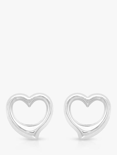 John Lewis IBB 9ct White Gold Heart Stud Earrings, White- Buy online at McGrocer