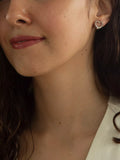 IBB 9ct white gold heart stud earrings 11mm (British brand)