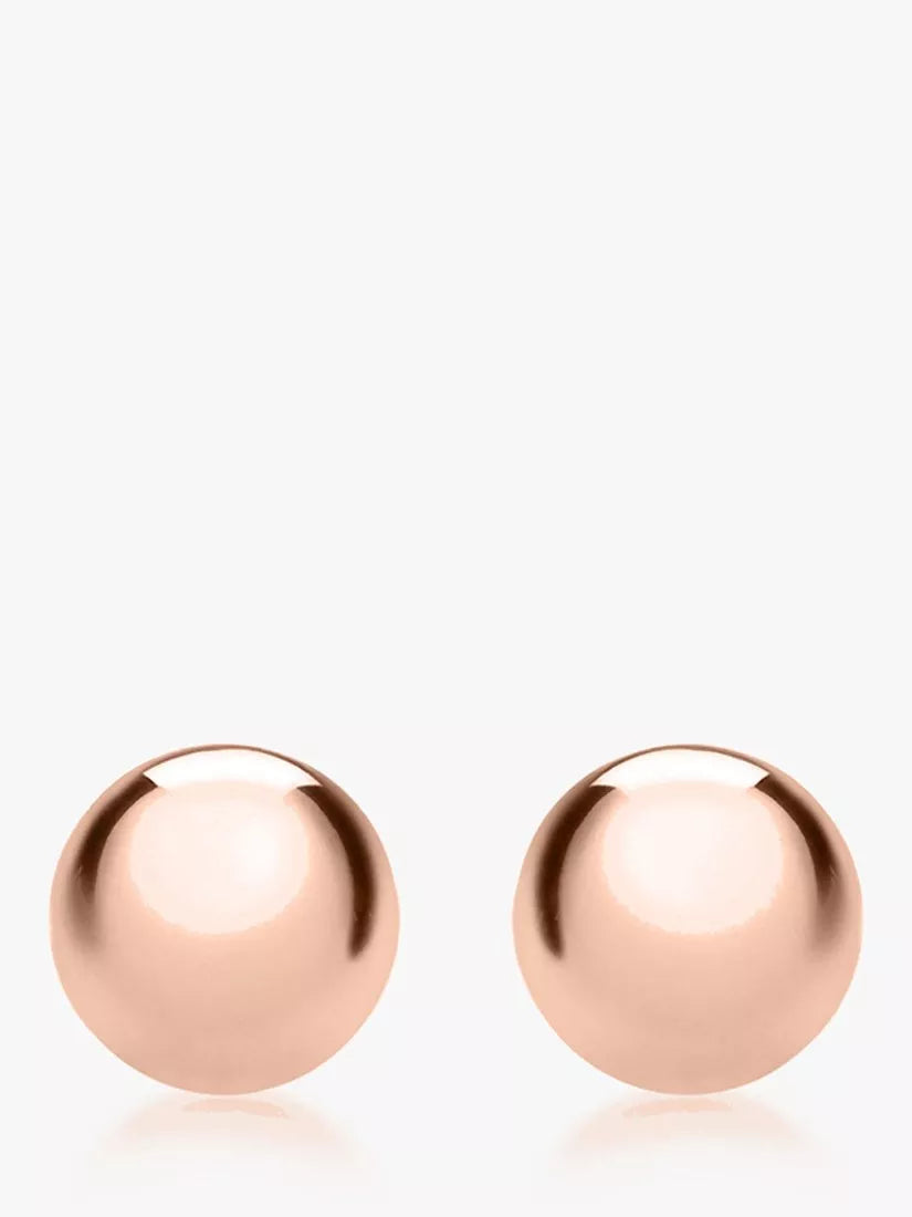 IBB 9ct rose gold ball stud earrings (British brand)