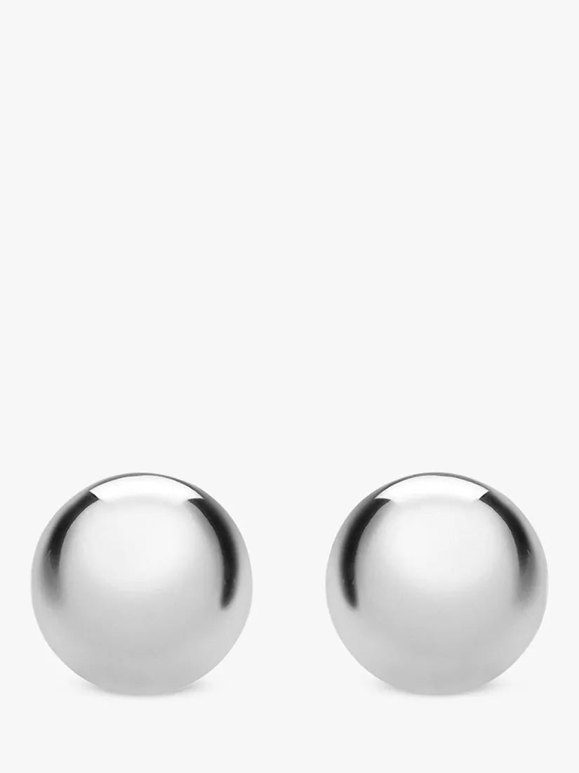 IBB 18ct white gold ball stud earrings (British brand)