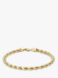IBB 9ct yellow gold hollow rope bracelet, UK version