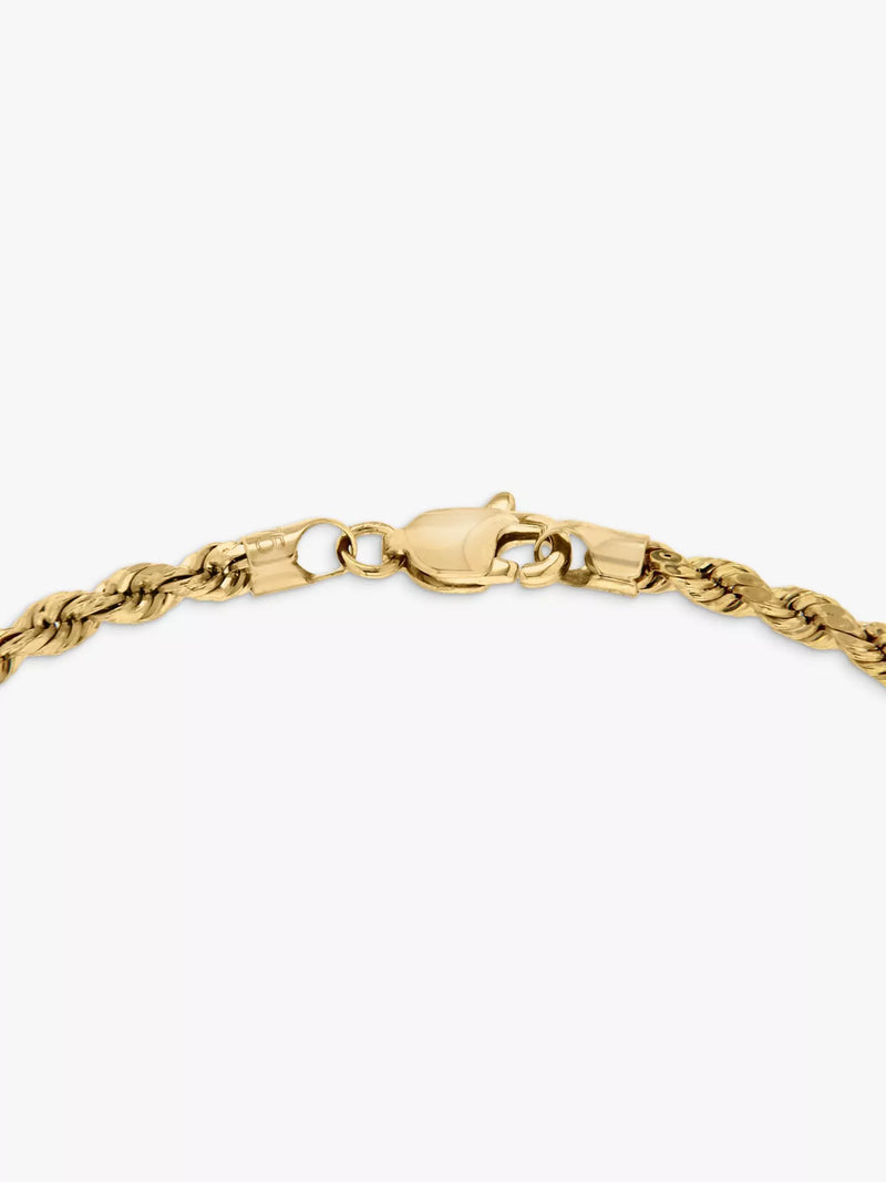 IBB 9ct yellow gold hollow rope bracelet, UK version
