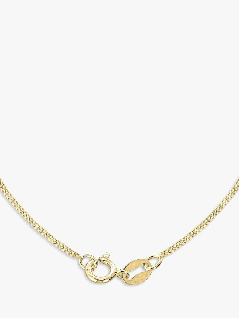 IBB 9ct gold cubic zirconia bar drop pendant with chain (British brand)