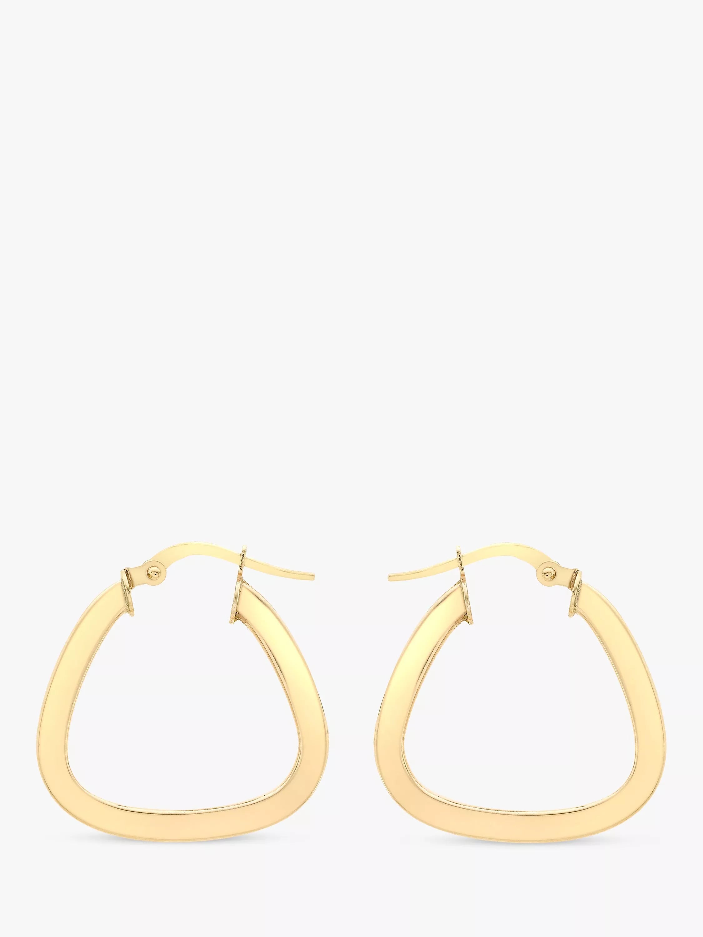 IBB 9ct yellow gold triangle creole earrings (British brand)