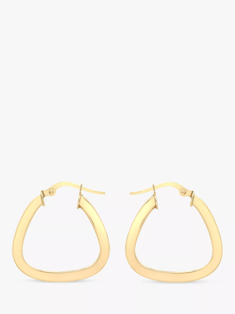 IBB 9ct yellow gold triangle creole earrings (British brand)