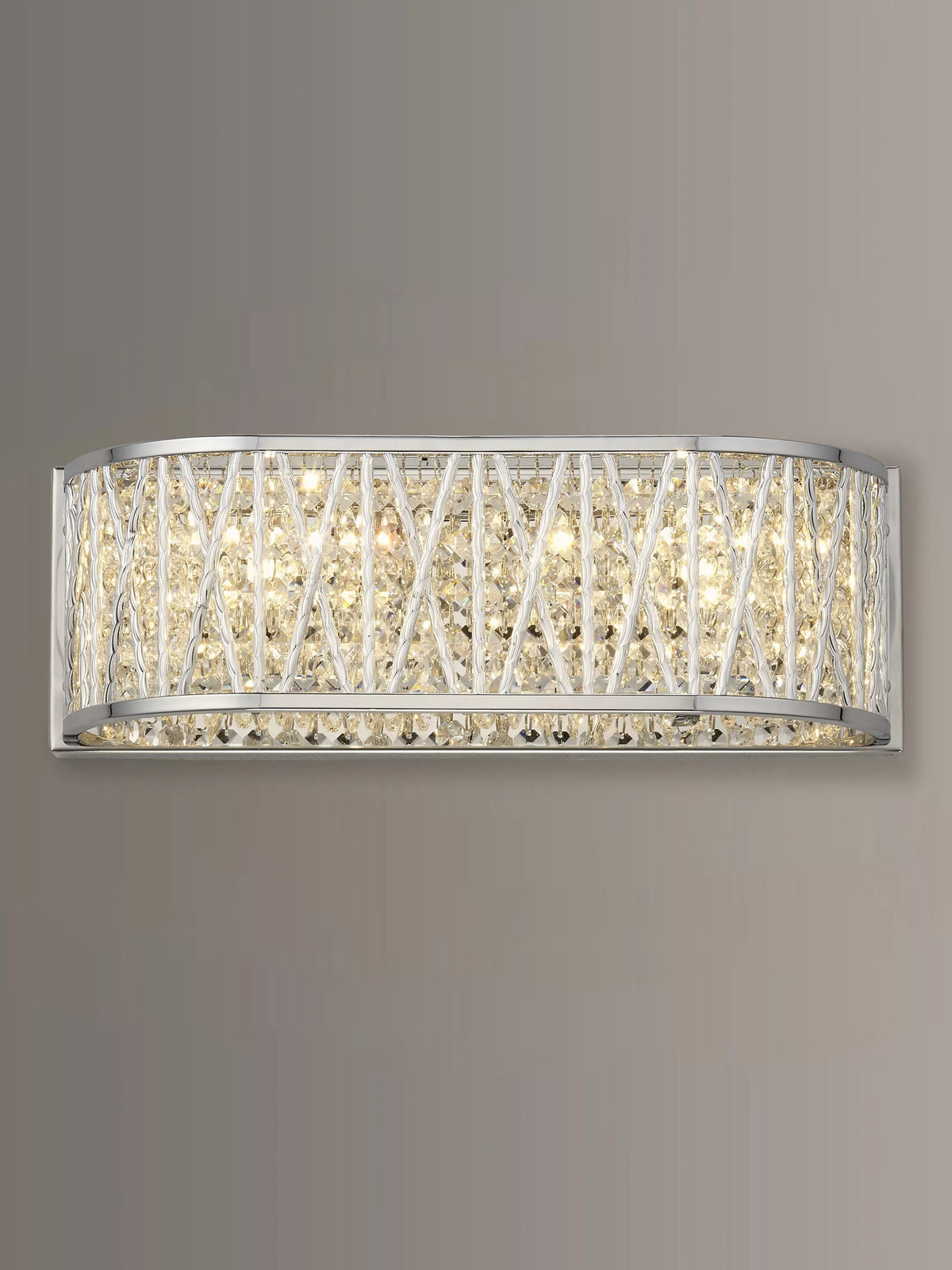 John Lewis Emilia crystal drum wall light, imported from the UK