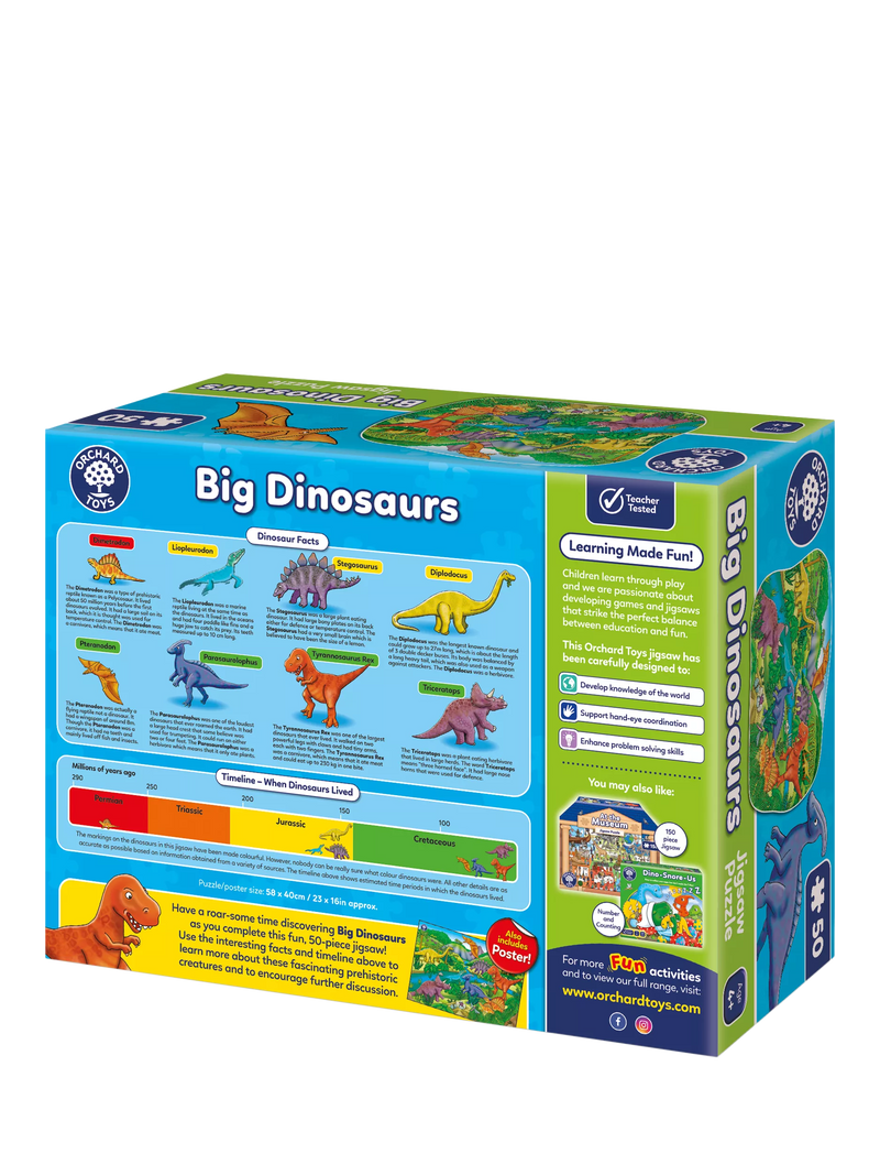 Orchard Toys big dinosaur jigsaw puzzle with 50 pieces, imported from the UK
