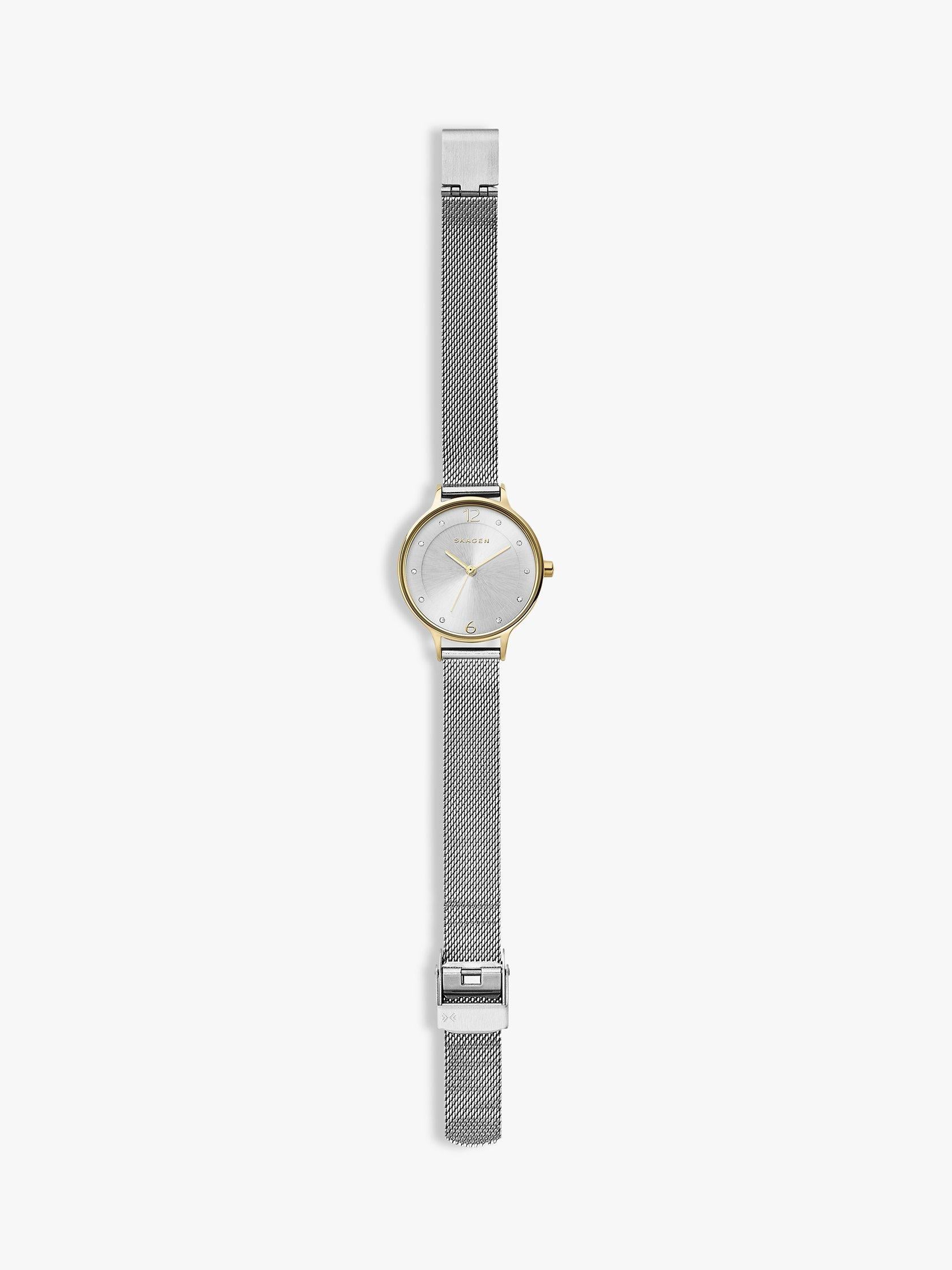 Skagen women's Anita mesh bracelet watch silver - British product