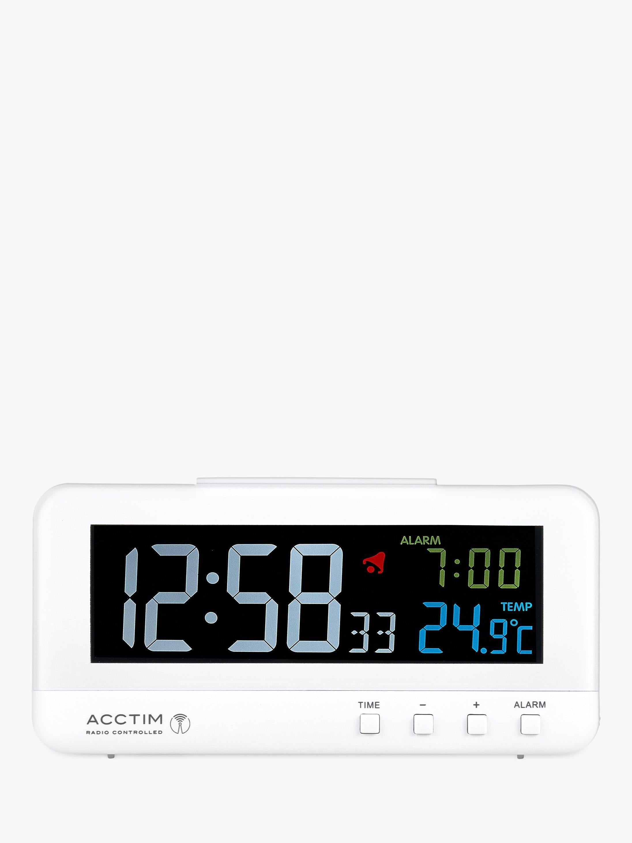 Acctim radio controlled LCD alarm clock white - British product